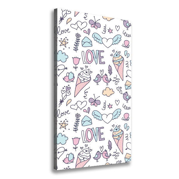 Foto auf leinwand vertikales Romantisches Muster