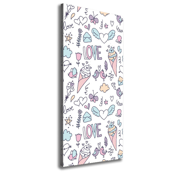 Foto auf leinwand vertikales Romantisches Muster