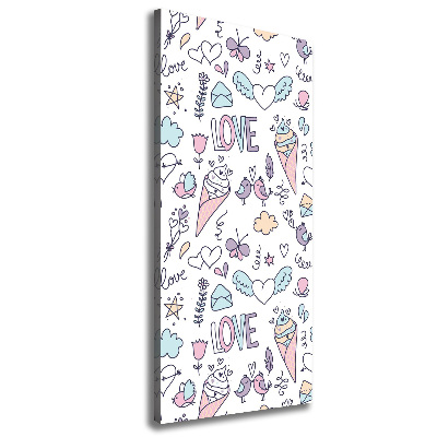 Foto auf leinwand vertikales Romantisches Muster