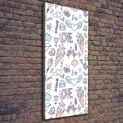 Foto auf leinwand vertikales Romantisches Muster