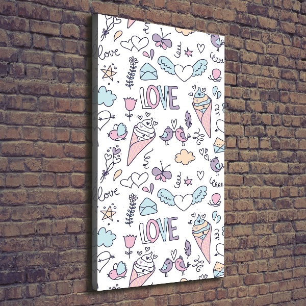 Foto auf leinwand vertikales Romantisches Muster