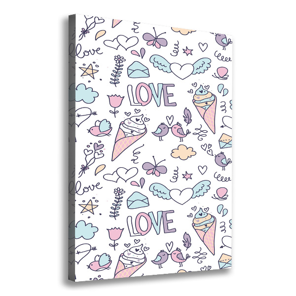 Foto auf leinwand vertikales Romantisches Muster