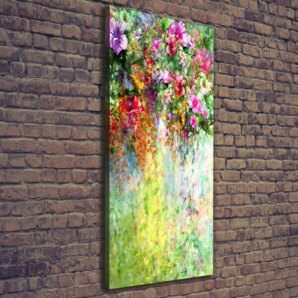 Foto auf leinwand vertikales Bunte Blumen