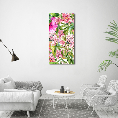 Wandbild vertikales Tropische Blumen