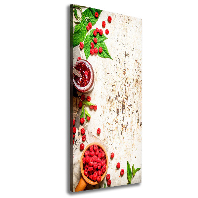 Foto leinwand vertikales Himbeermarmelade