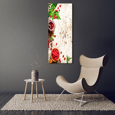 Foto leinwand vertikales Himbeermarmelade