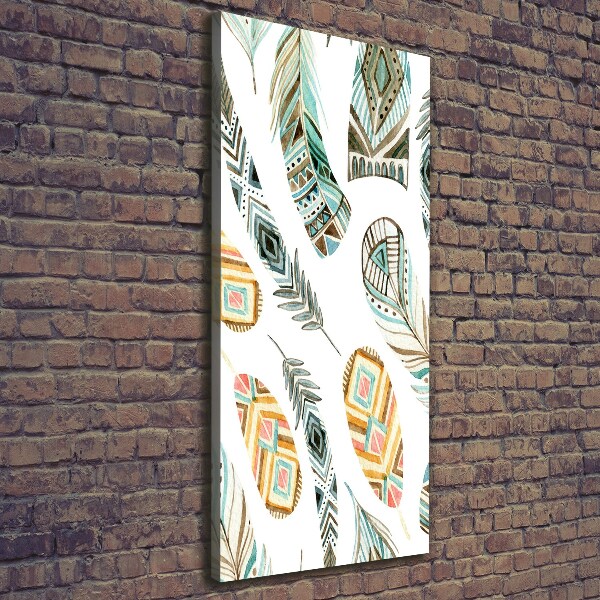 Foto auf leinwand vertikales Ethnische Federn
