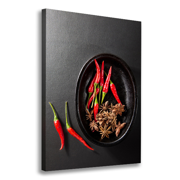 Wandbild vertikales Chilischoten