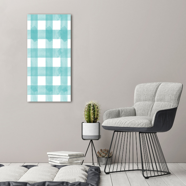 Foto auf leinwand vertikales Blau kariert