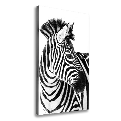 Wandbild vertikales Zebra im Schnee