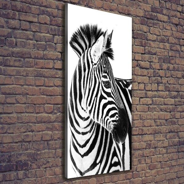 Wandbild vertikales Zebra im Schnee