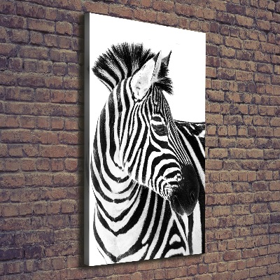 Wandbild vertikales Zebra im Schnee