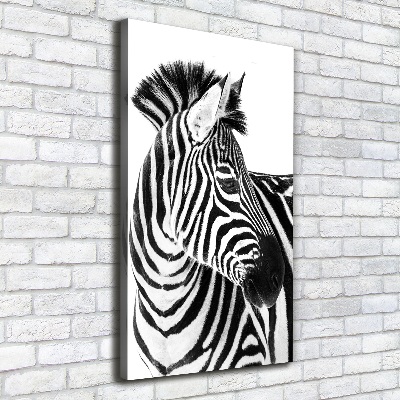 Wandbild vertikales Zebra im Schnee
