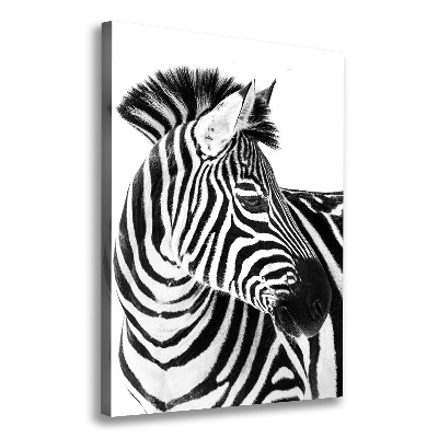 Wandbild vertikales Zebra im Schnee