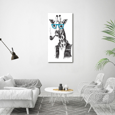 Wandbild vertikales Giraffen mit Brillen