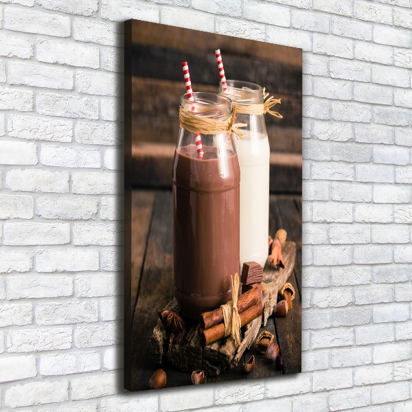 Foto auf leinwand vertikales Milchshakes