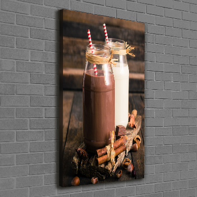 Foto auf leinwand vertikales Milchshakes