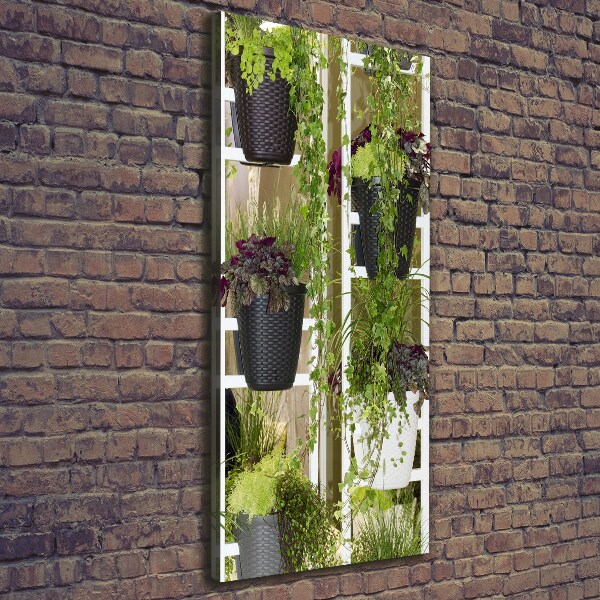 Foto auf leinwand vertikales Blumenbeet