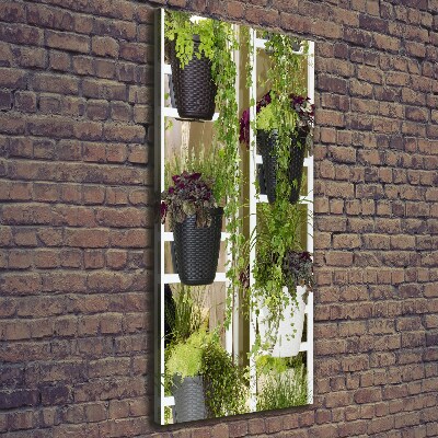 Foto auf leinwand vertikales Blumenbeet