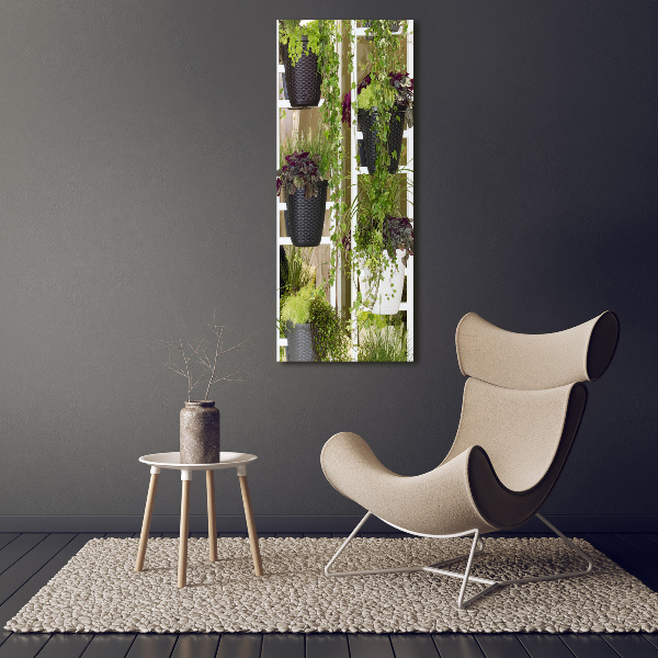 Foto auf leinwand vertikales Blumenbeet