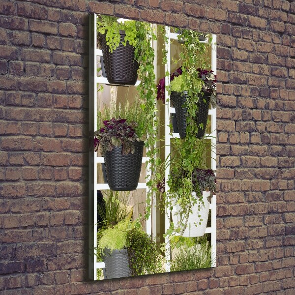 Foto auf leinwand vertikales Blumenbeet