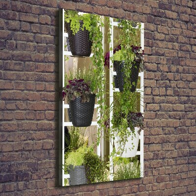 Foto auf leinwand vertikales Blumenbeet