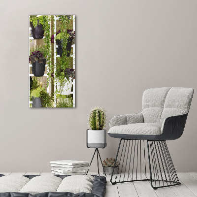 Foto auf leinwand vertikales Blumenbeet