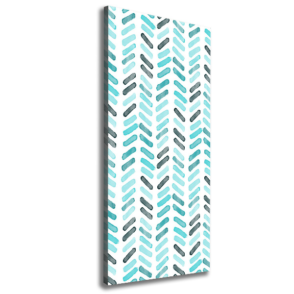 Foto auf leinwand vertikales Blaues Fischgrätmuster