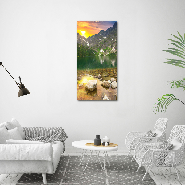 Foto auf leinwand vertikales Das Meeresauge der Tatra-Berge