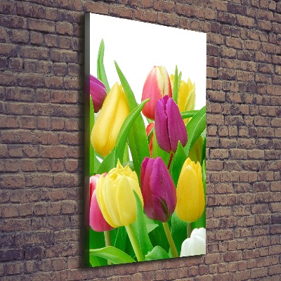 Wandbild vertikales Bunte Tulpen