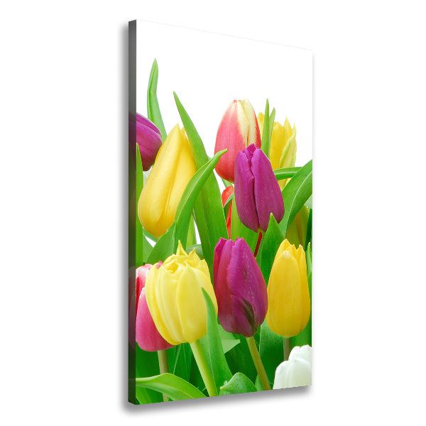 Wandbild vertikales Bunte Tulpen