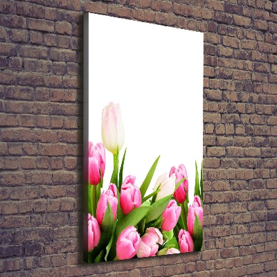 Foto auf leinwand vertikales Rosa Tulpen