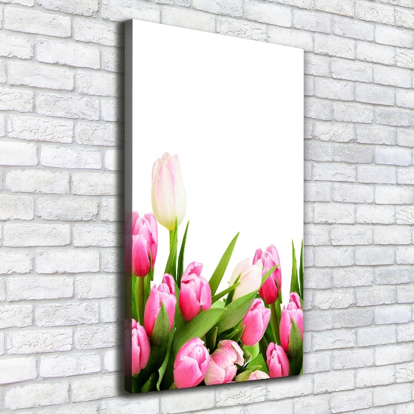 Foto auf leinwand vertikales Rosa Tulpen