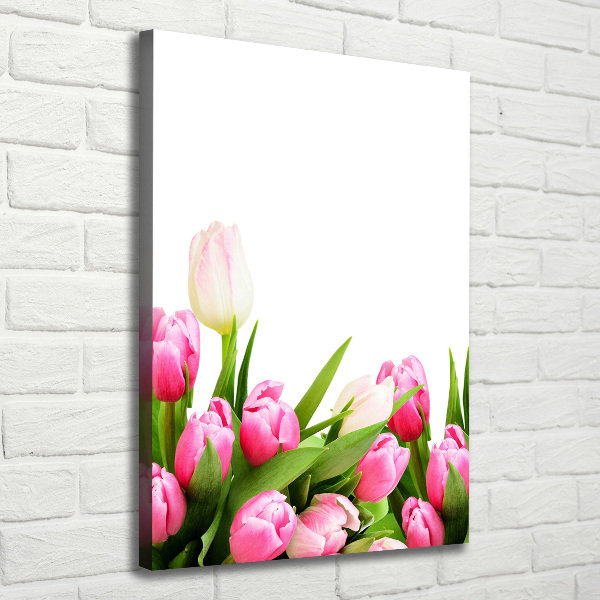 Foto auf leinwand vertikales Rosa Tulpen