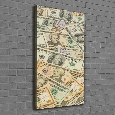Foto leinwand vertikales Dollar-Banknoten