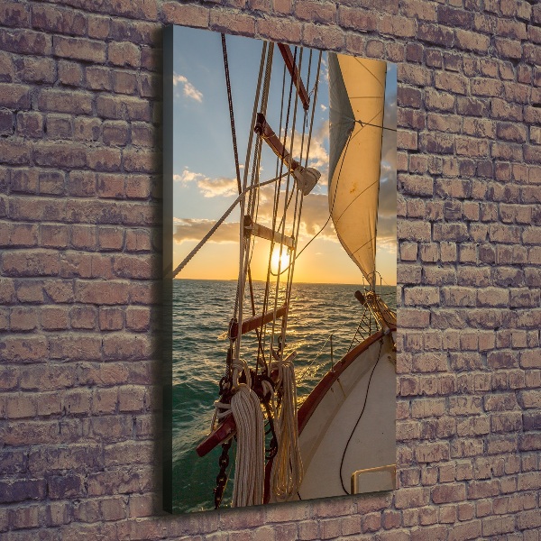 Foto leinwand vertikales Eine Yacht auf See