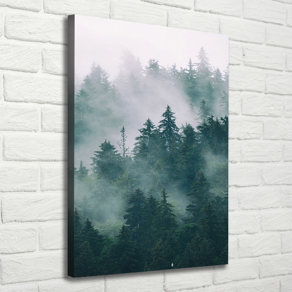 Foto auf leinwand vertikales Nebel über dem Wald