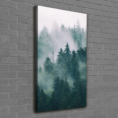 Foto auf leinwand vertikales Nebel über dem Wald