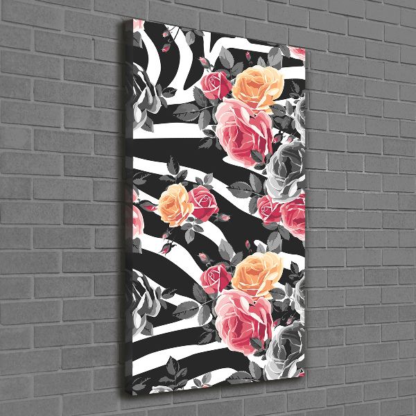 Wandbild vertikales Zebra-Rosen