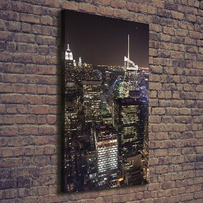 Foto auf leinwand vertikales New York bei Nacht