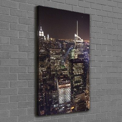 Foto auf leinwand vertikales New York bei Nacht