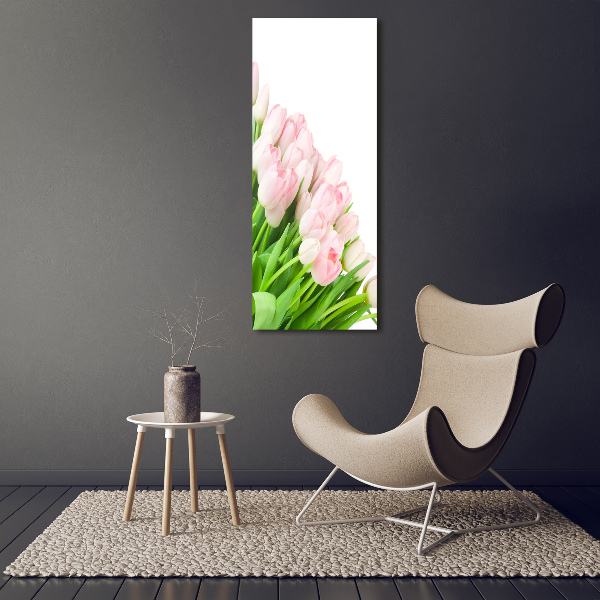 Foto auf leinwand vertikales Rosa Tulpen