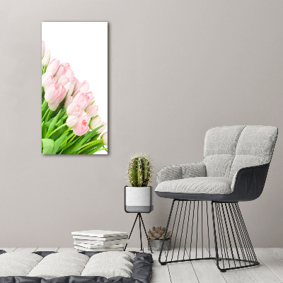 Foto auf leinwand vertikales Rosa Tulpen