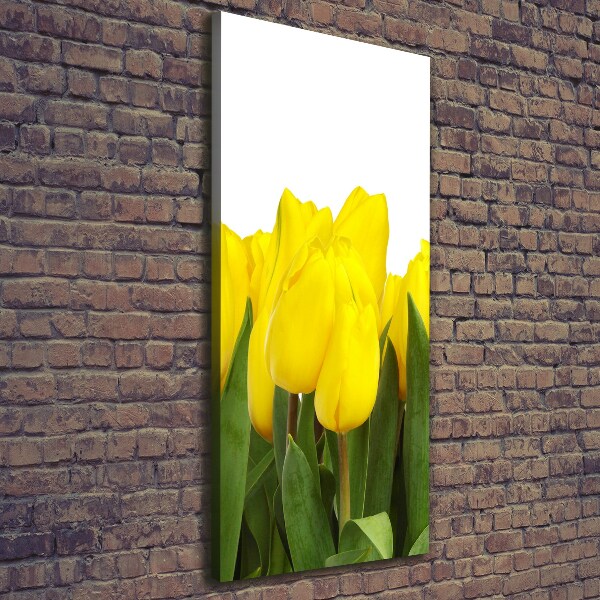 Foto auf leinwand vertikales Gelbe Tulpen