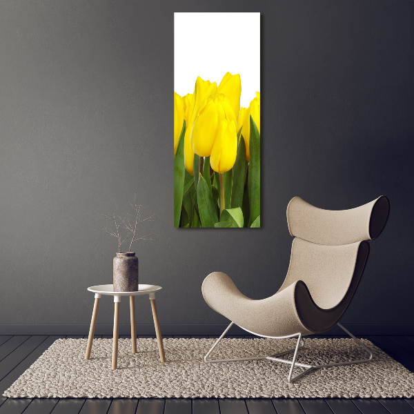 Foto auf leinwand vertikales Gelbe Tulpen