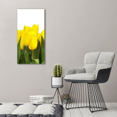 Foto auf leinwand vertikales Gelbe Tulpen