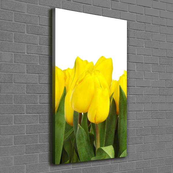 Foto auf leinwand vertikales Gelbe Tulpen