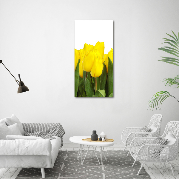 Foto auf leinwand vertikales Gelbe Tulpen