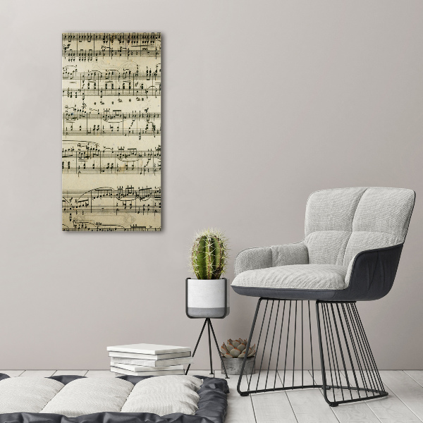 Wandbild vertikales Noten auf einem Stab