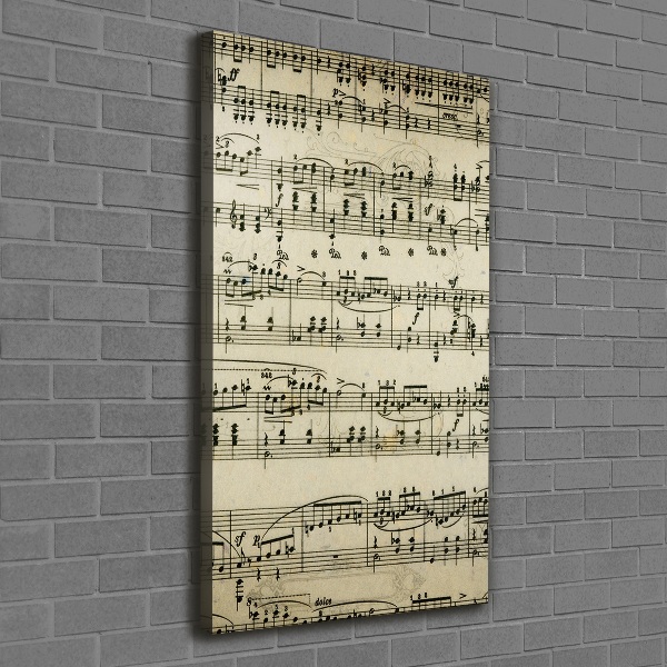 Wandbild vertikales Noten auf einem Stab